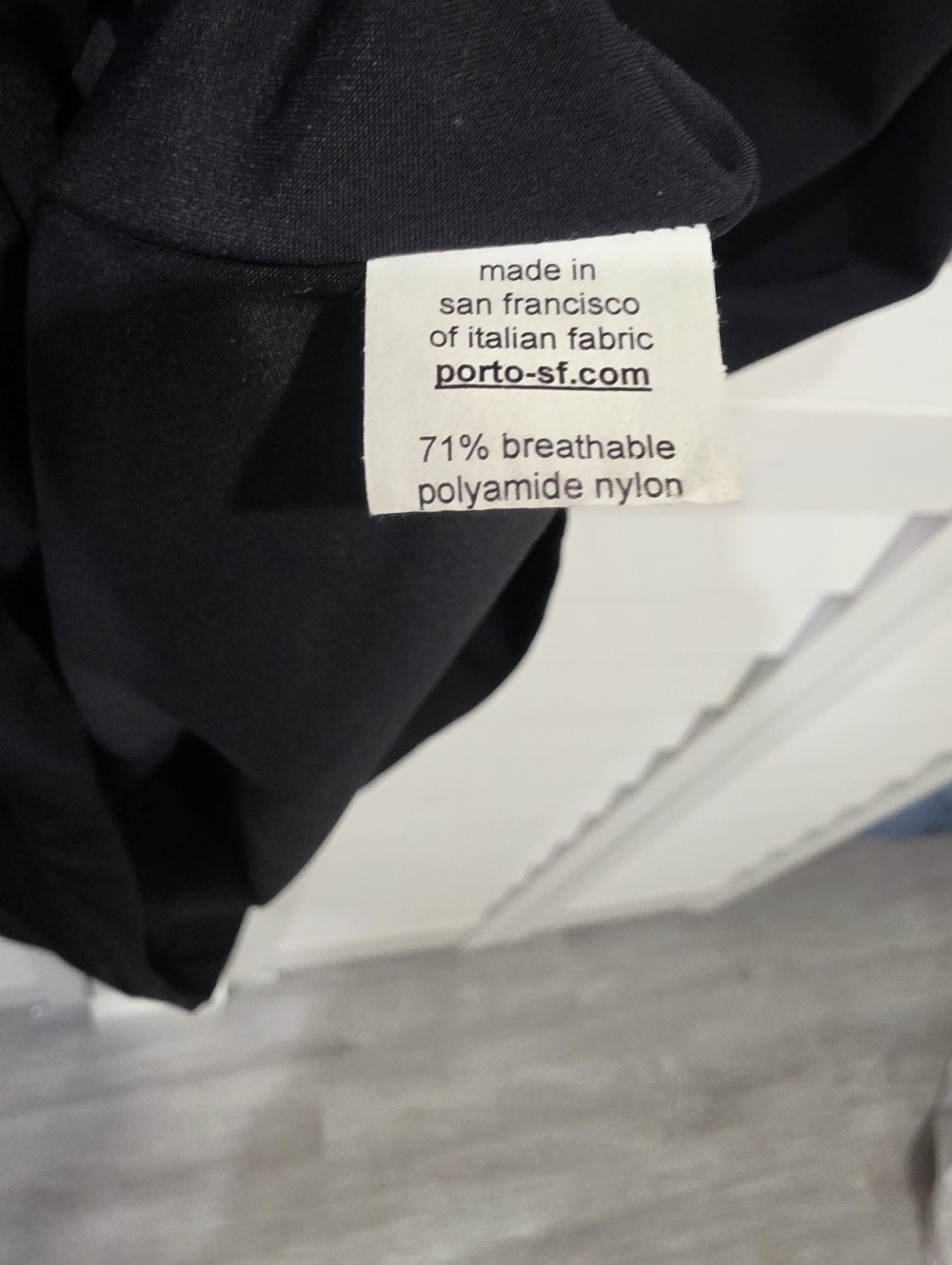 Porto Black Drape Cinch Midi Skirt Italian Fabric Asymmetrical Sz. 1 - Picture 6 of 6